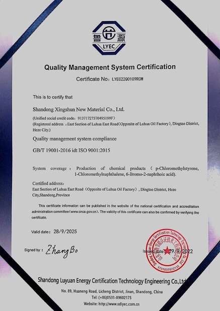 China Shandong Xingshun New Material Co., Ltd. certification