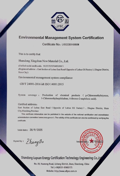 China Shandong Xingshun New Material Co., Ltd. certification